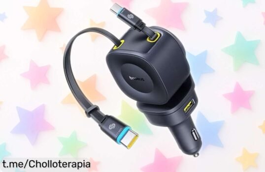 Cargador de coche Baseus con 4 puertos y cables retráctiles a precio loco, carga rápida para tus viajes: ¡aprovecha este super chollo antes que se agote y viaja sin preocupaciones!