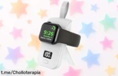 Cargador magnético portátil para Apple Watch con batería gigante y carga rápida a precio rebajado. ¡No te pierdas este super chollo y mantén tu reloj siempre listo para la aventura!