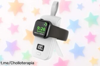 Cargador magnético portátil para Apple Watch con batería gigante y carga rápida a precio rebajado. ¡No te pierdas este super chollo y mantén tu reloj siempre listo para la aventura!