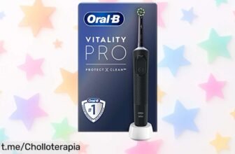 Ceipillo de dientes eléctrico OralB Vitality para eliminar hasta el 100% más de placa. ¡Aprovecha este super chollo a precio loco y sonríe con confianza ya!