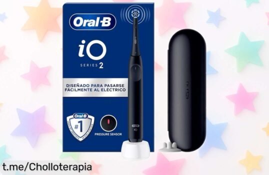 Cepillo eléctrico Oral-B iO 2 con sensor de presión y estuche, ¡precio rebajado que vuela! Cuida tu sonrisa ahora y disfruta de tus mejores momentos.