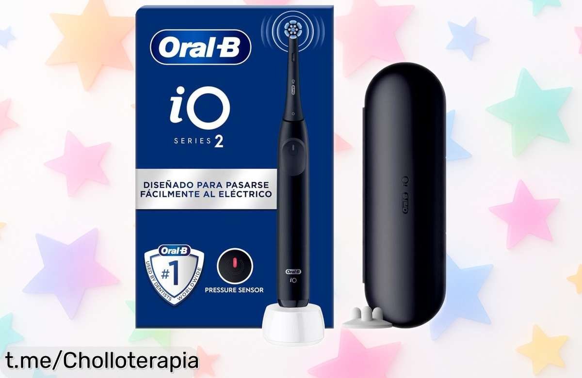 Cepillo eléctrico Oral-B iO 2 con sensor de presión y estuche, ¡precio rebajado que vuela! Cuida tu sonrisa ahora y disfruta de tus mejores momentos.