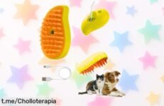 Cepillo vapor DAVANSU para perros y gatos, la solución ideal que limpia nudos sin químicos a un precio loco. Haz feliz a tu peludo ¡Aprovecha este super chollo antes de que se agote!
