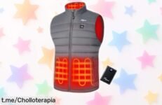 Chaleco calefactable con batería potente de 4 zonas: calentito, duradero y a precio rebajado. ¡No te quedes sin sentir el calor de esta oferta única ya mismo!