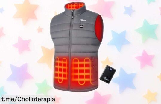 Chaleco calefactable con batería potente de 4 zonas: calentito, duradero y a precio rebajado. ¡No te quedes sin sentir el calor de esta oferta única ya mismo!