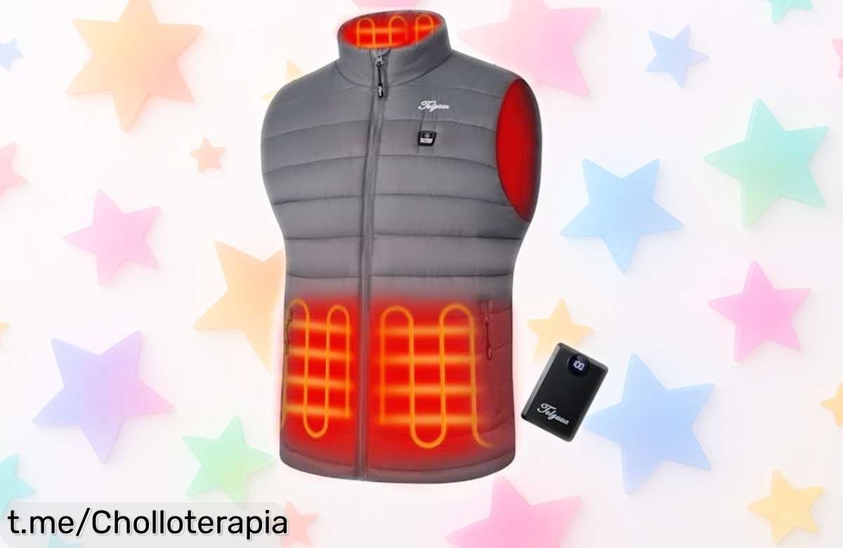 Chaleco calefactable con batería potente de 4 zonas: calentito, duradero y a precio rebajado. ¡No te quedes sin sentir el calor de esta oferta única ya mismo!