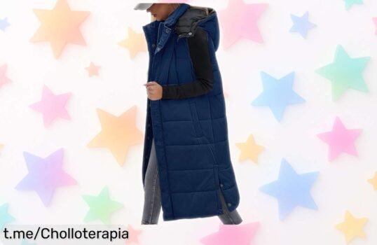 Chaleco largo de invierno Vancavoo con capucha desmontable, ¡rebajado y calentito! Aprovecha este super chollo y siente la moda abrazarte en cada plan.