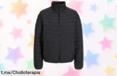 Chaqueta acolchada Jack & Jones para hombre, negra y ligera a un precio rebajado que te sorprenderá; no la dejes escapar ¡lleva tu estilo en cada aventura!