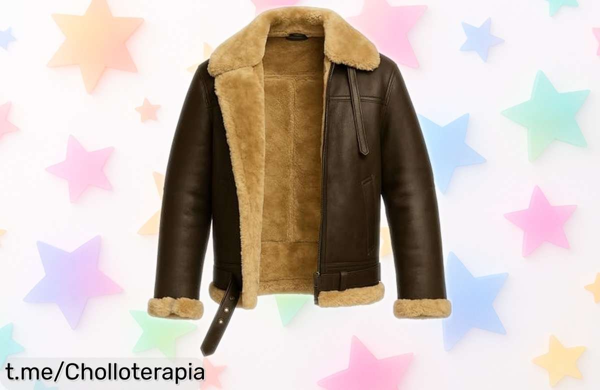Chaqueta aviador de piel sintética TRESSANO, diseño vintage imbatible y precio rebajado, ¡aprovecha esta oportunidad única antes que se esfume y destaca en cada outfit!