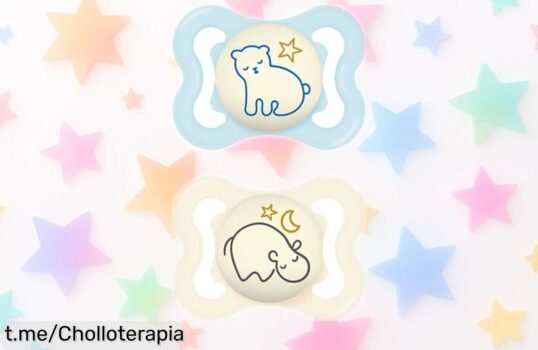 Chupete MAM que brilla en la oscuridad: ¡pack de 2 a precio rebajado! Regala sonrisas a tu bebé con este super chollo que no te puedes perder.