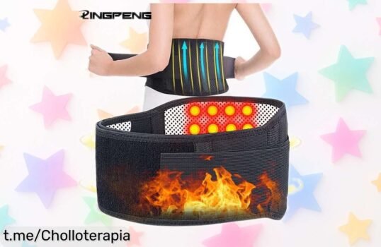 Cinturón de soporte lumbar magnético y ajustable rebajado a precio loco: Alivia tu espalda al instante y disfruta un masaje relajante, ¡no pierdas este super chollo único!