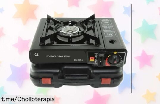 Cocina de gas portátil con maleta ideal para tus aventuras al aire libre, precio rebajado que vuela: ¡no te quedes sin este super chollo y disfruta cocinando donde quieras!