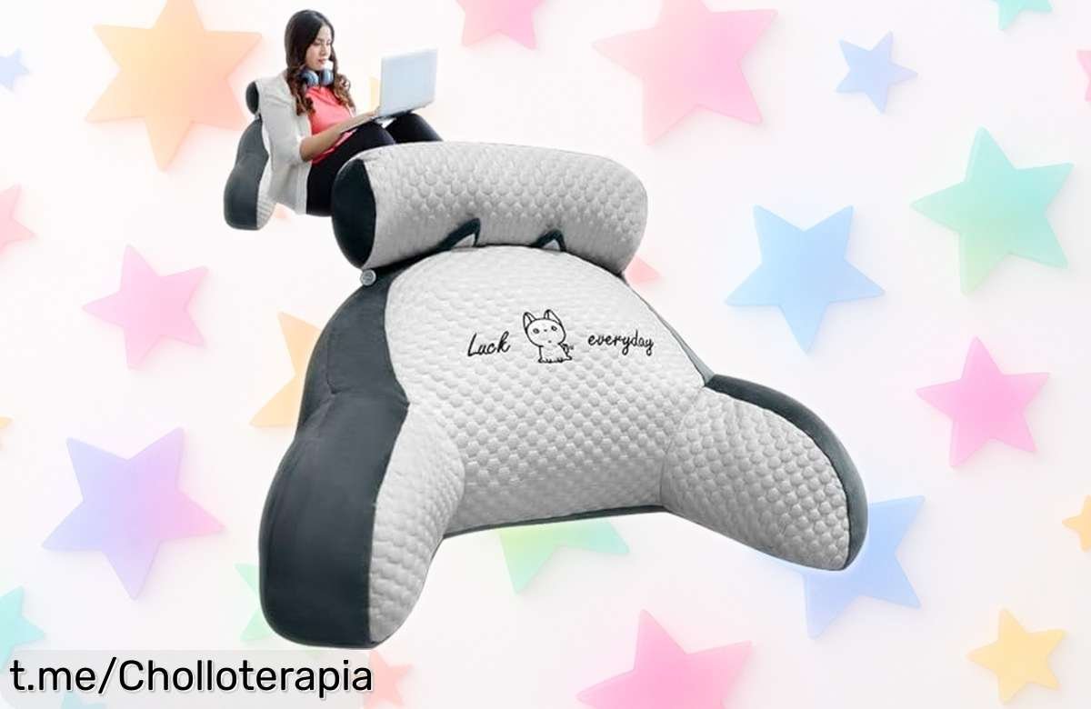 Cojín grande para lectura con respaldo Suewidfay, suelta la espalda y disfruta de un super chollo que te hará leer feliz; ¡aprovéchalo antes de que se agote!