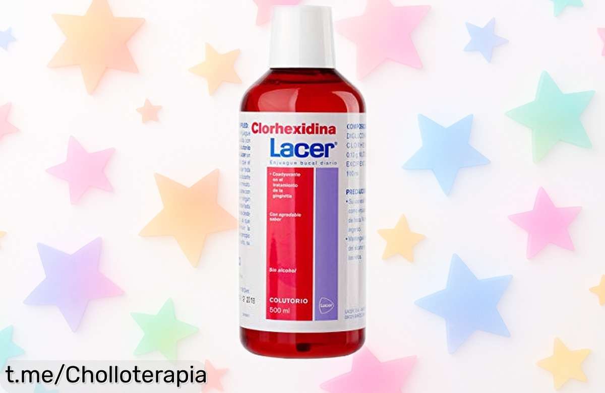 Colutorio Lacer Clorhexidina 500 ml, ¡super chollo que mata bacterias y protege tus encías! No dejes pasar esta oferta única para una sonrisa sana y fresca.