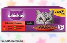 Comida húmeda para gatos adultos Whiskas en multipack: precio rebajado y super chollo para músculos fuertes ¡No dejes que se acabe, tu gato te lo agradecerá!