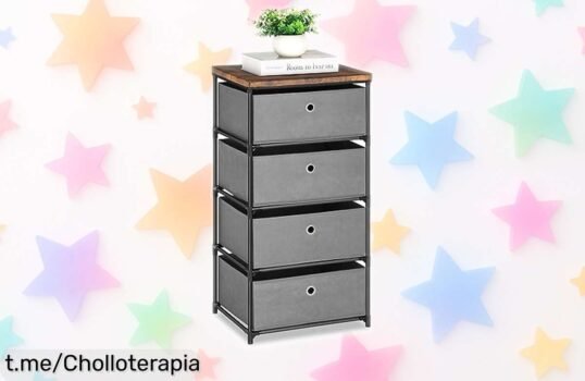 Cómoda Liantral con 4 cajones: ¡ofertón increíble y precio rebajado que te dejará sin palabras! Organiza tu hogar con estilo antes de que se acabe.