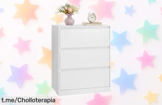 Cómoda de 3 cajones Vasagle en blanco nieve: aprovecha este chollo y transforma tu habitación con estilo, ¡no te quedes sin la tuya antes que se agote!