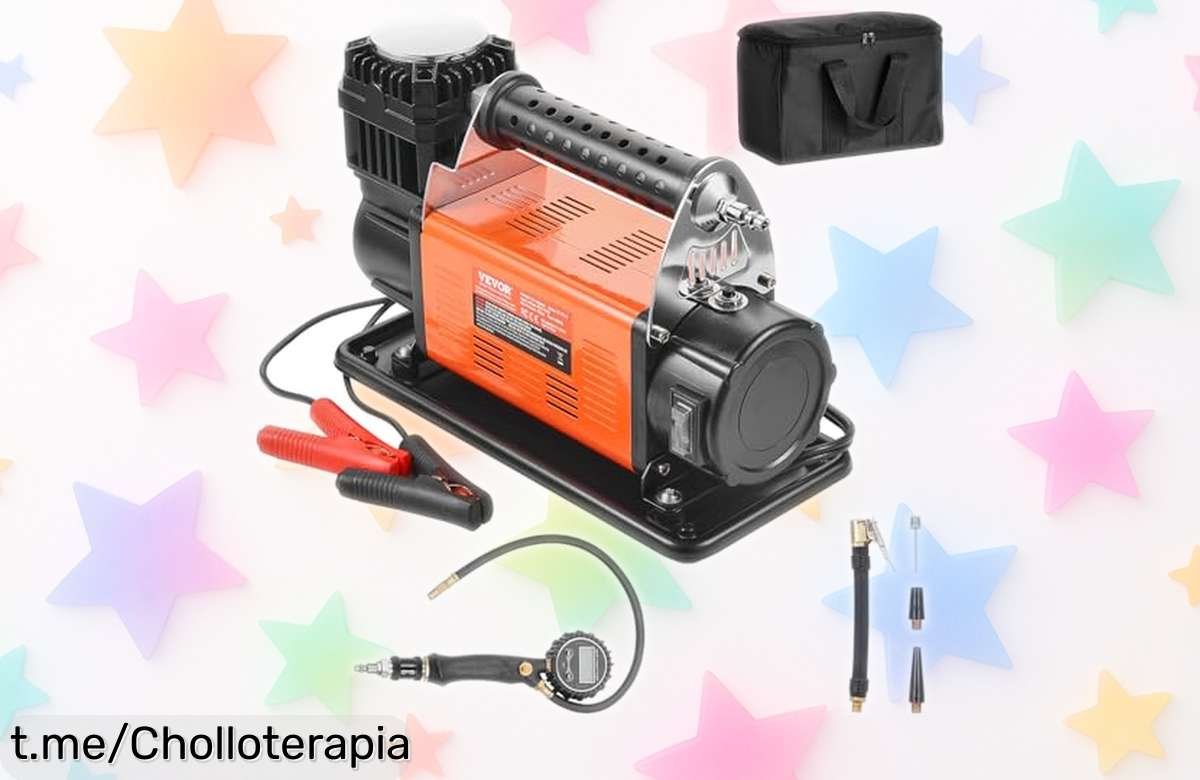 Compresor de aire VEVOR 12V con medidor digital: inflado rápido y fácil a un precio rebajado, ¡no pierdas la oportunidad de revivir tus neumáticos en minutos!