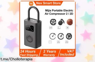 Compresor de aire portátil Xiaomi Mijia con inflador inteligente a precio rebajado, ¡aprovecha esta oferta única y mantén tus ruedas siempre listas para rodar!