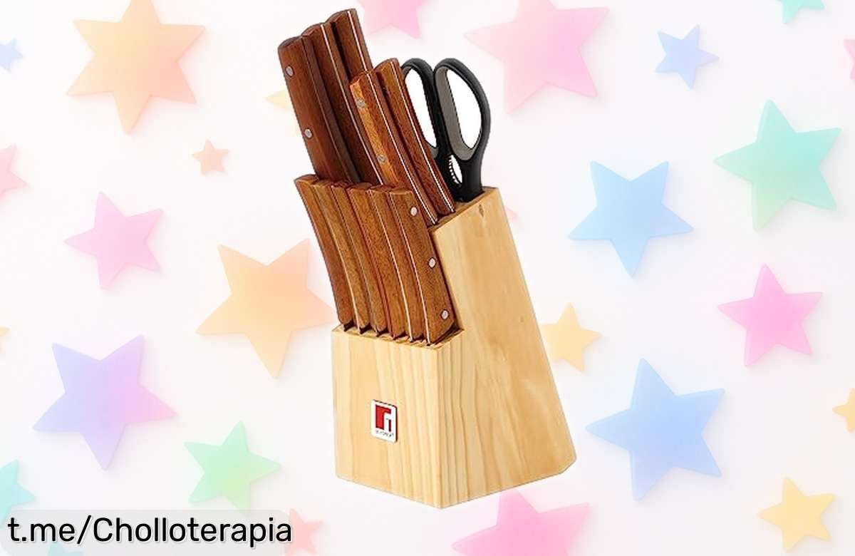 Conjunto de 13 cuchillos Bergner para chefs en casa, ¡súper afilados y ordenados a precio bajísimo! Disfruta el arte de cocinar con este ofertón limitado que no puedes dejar escapar.