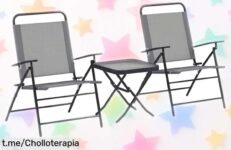 Conjunto de mesa y sillas plegables Outsunny, elegancia y resistencia a un precio loco: ¡date prisa antes de quedarte sin el tuyo y transforma tu terraza en un lugar especial!