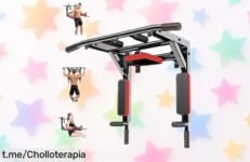 Consigue la increíble barra para dominadas de pared, super robusta y fácil de montar; aprovecha este chollo rebajado y siente cómo tu fuerza se incrementa ¡Atrévete a cambiar hoy!