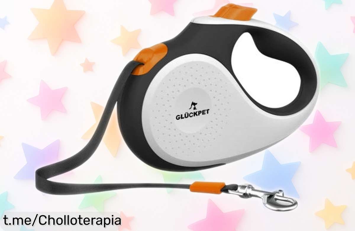Correa para perro retráctil de 5m Glückpet, controla cada paseo con estilo y comodidad. Espera a ver este precio rebajado que no podrás dejar escapar, ¡hazla tuya antes de que se agoten!