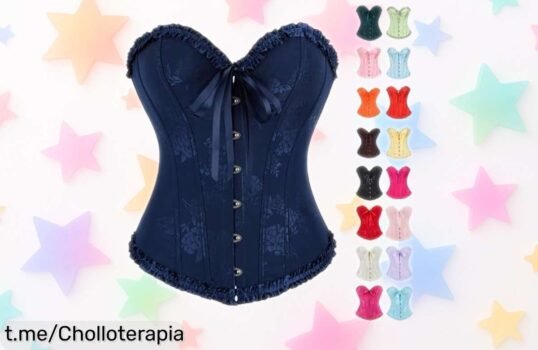 Corset negro sexy vintage con bordados de ensueño que hará brillar tus fiestas, ¡con descontazo brutal! Aprovecha antes de que vuele esta oferta única y nunca vuelva.