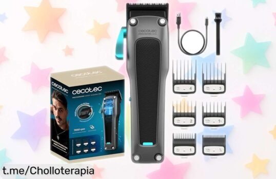 Cortapelos a batería con motor brushless y cuchilla de diamante negro, perfecto para que luzcas siempre impecable ¡Aprovecha este super chollo antes de que se acabe!