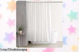 Cortina de ducha impermeable Amazon Basics con ganchos reforzados a un precio loco: ¡descuentazo que tu baño merece, no te quedes sin la tuya!