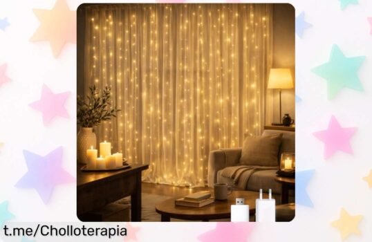 Cortina de guirnalda LED exterior que hará brillar tus noches en el jardín, ahora con precio rebajado. ¡Disfruta la magia y transforma cada momento antes de que se acabe!