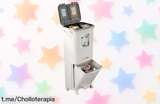 Cubo de basura extra grande con control de olores, ¡rebajado y listo para organizar tu hogar! No te quedes sin el super chollo que hará tu vida más fácil.