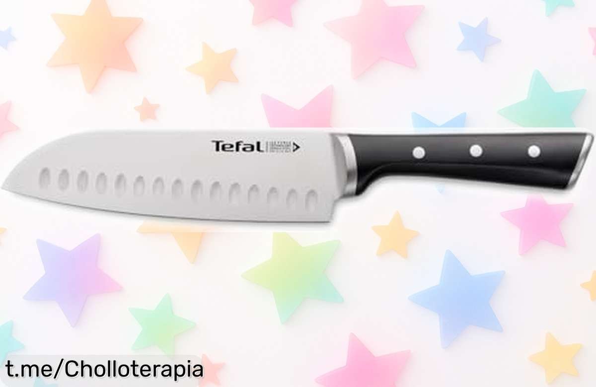 Cuchillo Santoku Tefal Ice Force: corte preciso y seguro ¡ofertón rebajado para que cocines sin complicaciones! No dejes escapar este chollo, transforma tus platos hoy mismo.