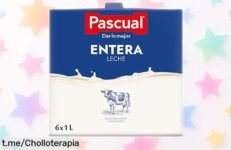 Deliciosa leche entera Pascual de 6 litros con sabor irresistible para toda la familia, ahora a un precio rebajado que hará felices tus desayunos. ¡Aprovecha este chollo y llévatela ya!