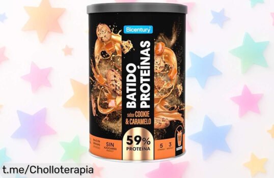 Deliciosa proteína en polvo cookie & caramelo Bicentury con 20g por ración, ahora a precio rebajado para que te llenes de energía y sabor irresistible ¡No te lo pierdas!