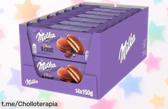 Deliciosas galletas Milka Choco Wafer con doble crema de cacao, ¡14 paquetes a precio rebajado! No te quedes sin este super chollo que endulzará tus momentos.
