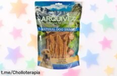 Deliciosas tiras de pollo Arquivet para mimar a tu perro: snacks naturales y saludables, ¡rebajados para hacerle saltar de alegría! Dale el premio que merece hoy.