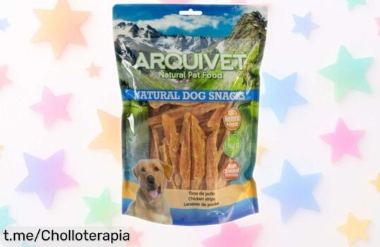 Deliciosas tiras de pollo Arquivet para mimar a tu perro: snacks naturales y saludables, ¡rebajados para hacerle saltar de alegría! Dale el premio que merece hoy.