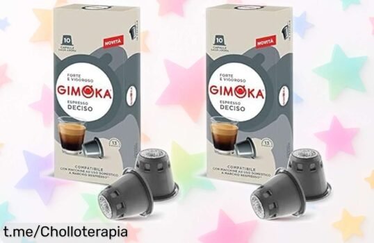 Delicioso café espresso Gimoka con notas de cacao y frutos secos: 100 cápsulas Nespresso a precio rebajado, un ofertón que tus sentidos no pueden dejar escapar.