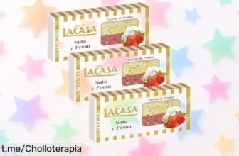Delicioso turrón de nata y fresa Lacasa 3x250g a precio rebajadísimo: endulza tus fiestas con momentos únicos ¡Hazte con este ofertón antes de que se agote!