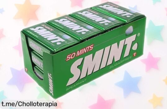Deliciosos caramelos Smint de hierbabuena sin azúcar, ¡12 unidades a un precio loco que refresca tu día y te hace sonreír! No dejes escapar este super chollo.