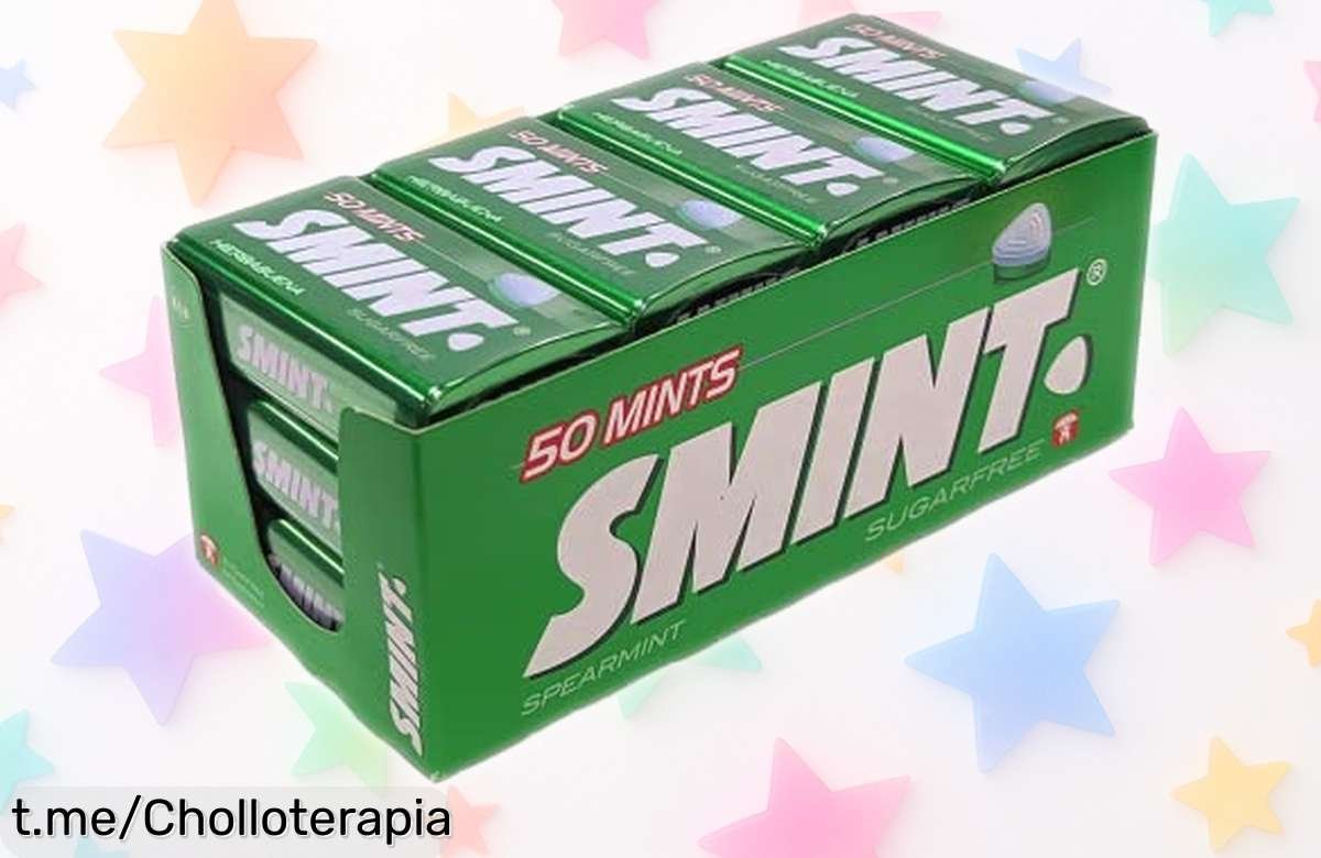 Deliciosos caramelos Smint de hierbabuena sin azúcar, ¡12 unidades a un precio loco que refresca tu día y te hace sonreír! No dejes escapar este super chollo.