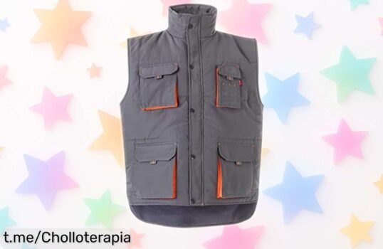 Descubre el chaleco bicolor con mil bolsillos y cierre invisible, un súper chollo para lucir estilo moderno y organización total. ¡No dejes pasar esta oportunidad única!