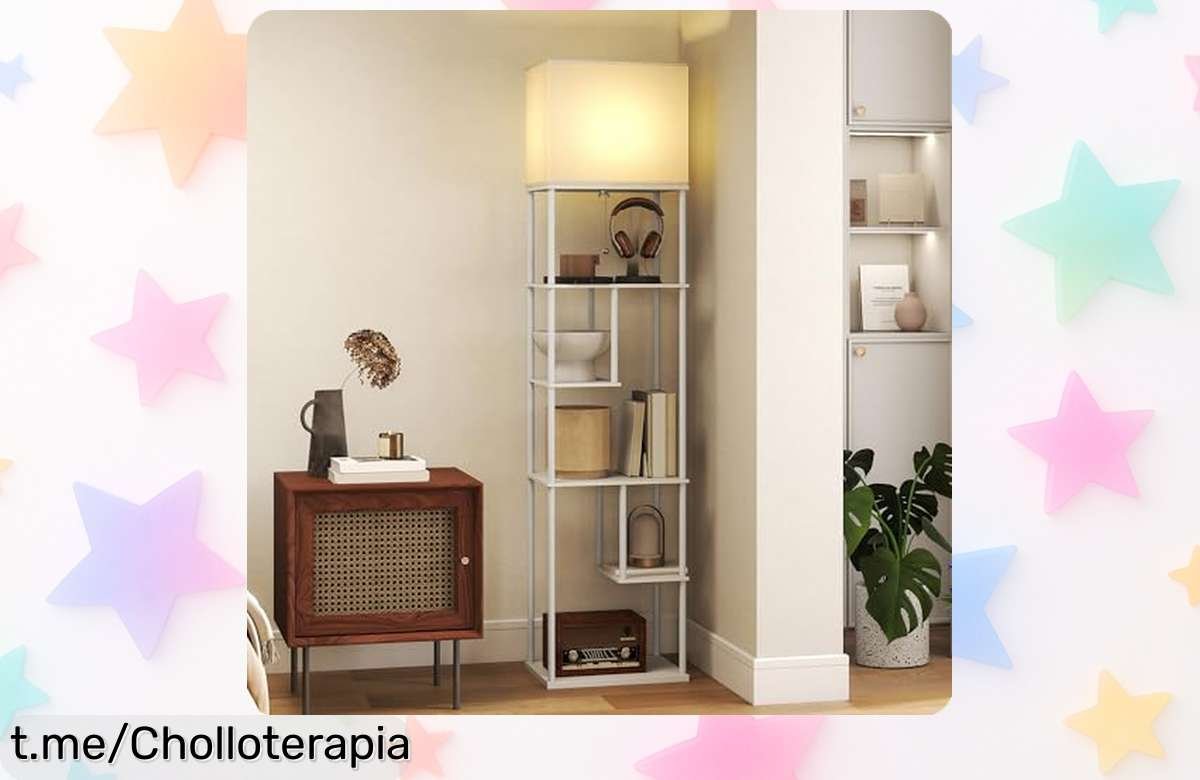 Descubre la increíble lámpara de pie HOMCOM con estantes y mando a distancia, ¡rebaja que no puedes dejar pasar! Ilumina tu hogar al instante, corre antes que se agoten.