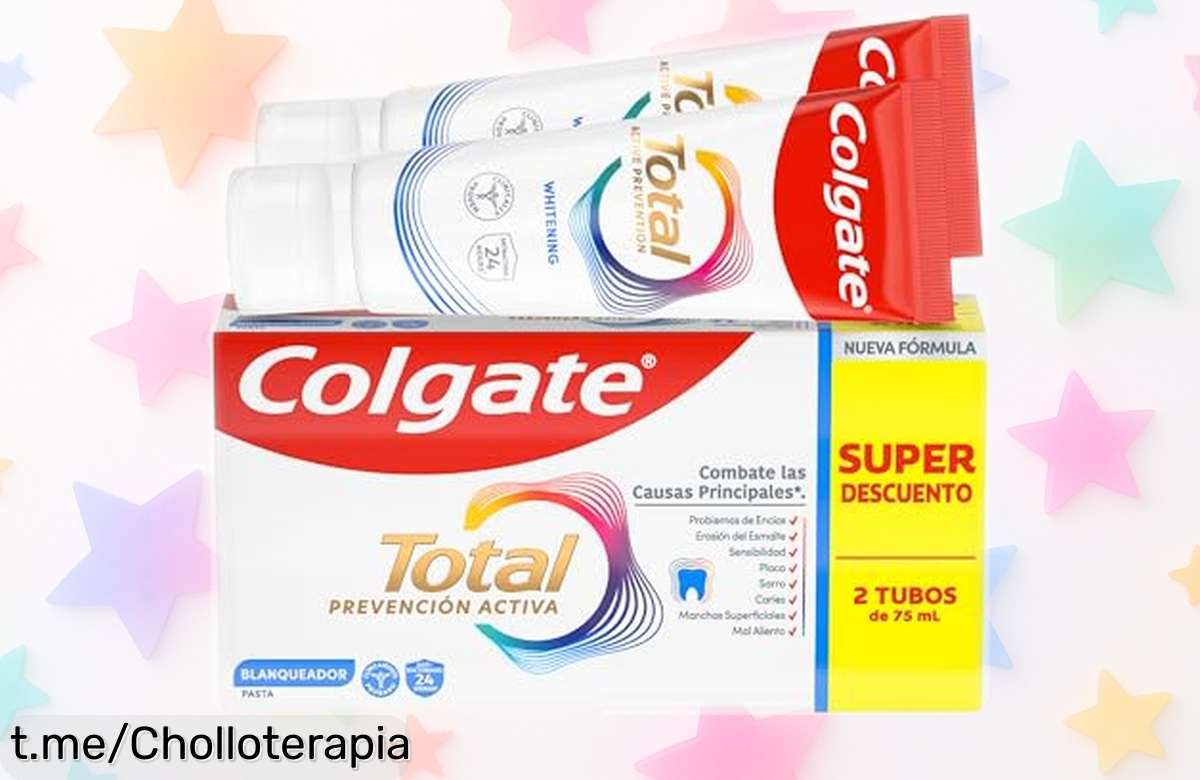 Descubre la pasta de dientes blanqueadora Colgate Total, el gran aliado para una sonrisa radiante y sana. ¡Aprovecha esta oferta rebajada por tiempo limitado y sonríe con confianza!