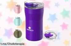 Descubre la taza isotérmica SANTECO que conserva tu café caliente o frío por horas a un precio rebajado ¡No dejes escapar esta oportunidad y disfruta cada sorbo como si fuera el primero!