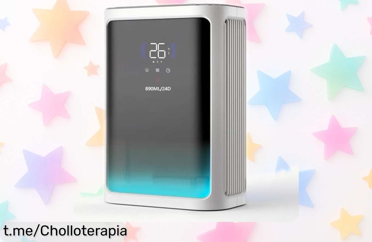 Deshumidificador silencioso 2,8L con luces de colores a precio rebajado ¡Seca tu ropa y dale un respiro a tu hogar antes que se agote esta oferta irresistible!