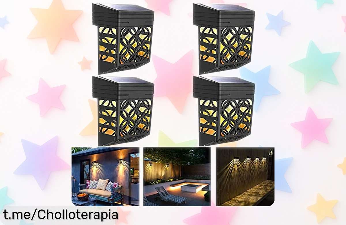 Deslumbrantes lámparas solares de pared Miavogo waterproof, 4 unidades a precio rebajado para iluminar tus noches mágicas ¡No te pierdas este super chollo!