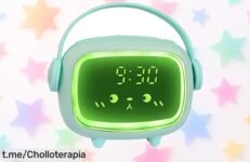 Despertador digital infantil con luces de colores y alarma divertida al precio más bajo, transforma las mañanas en magia para tus peques ¡No te pierdas esta oferta limitada!