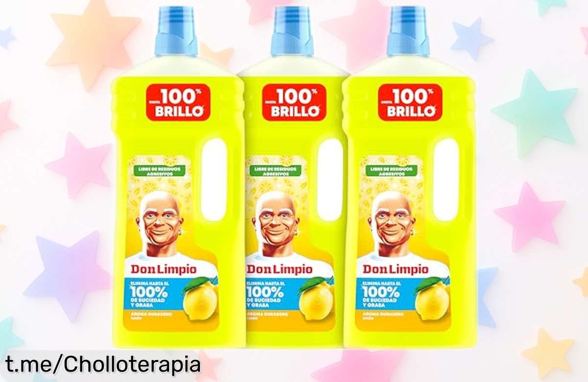 Detergente líquido para baño Don Limpio 1.5L en paquete de 3, limpieza brillante y sin goteos. Aprovecha ya este super chollo y transforma tu baño en un lugar reluciente de alegría.